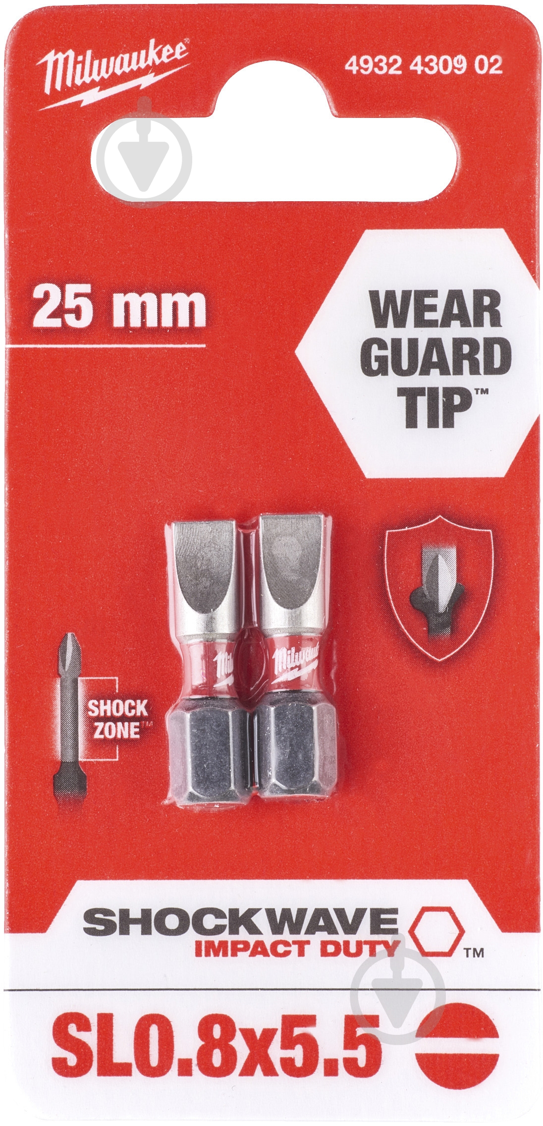 Бита Milwaukee SL5.5 2 шт. 4932430902 - фото 1 Бита Milwaukee SL5.5 2 шт. 4932430902 - фото 1