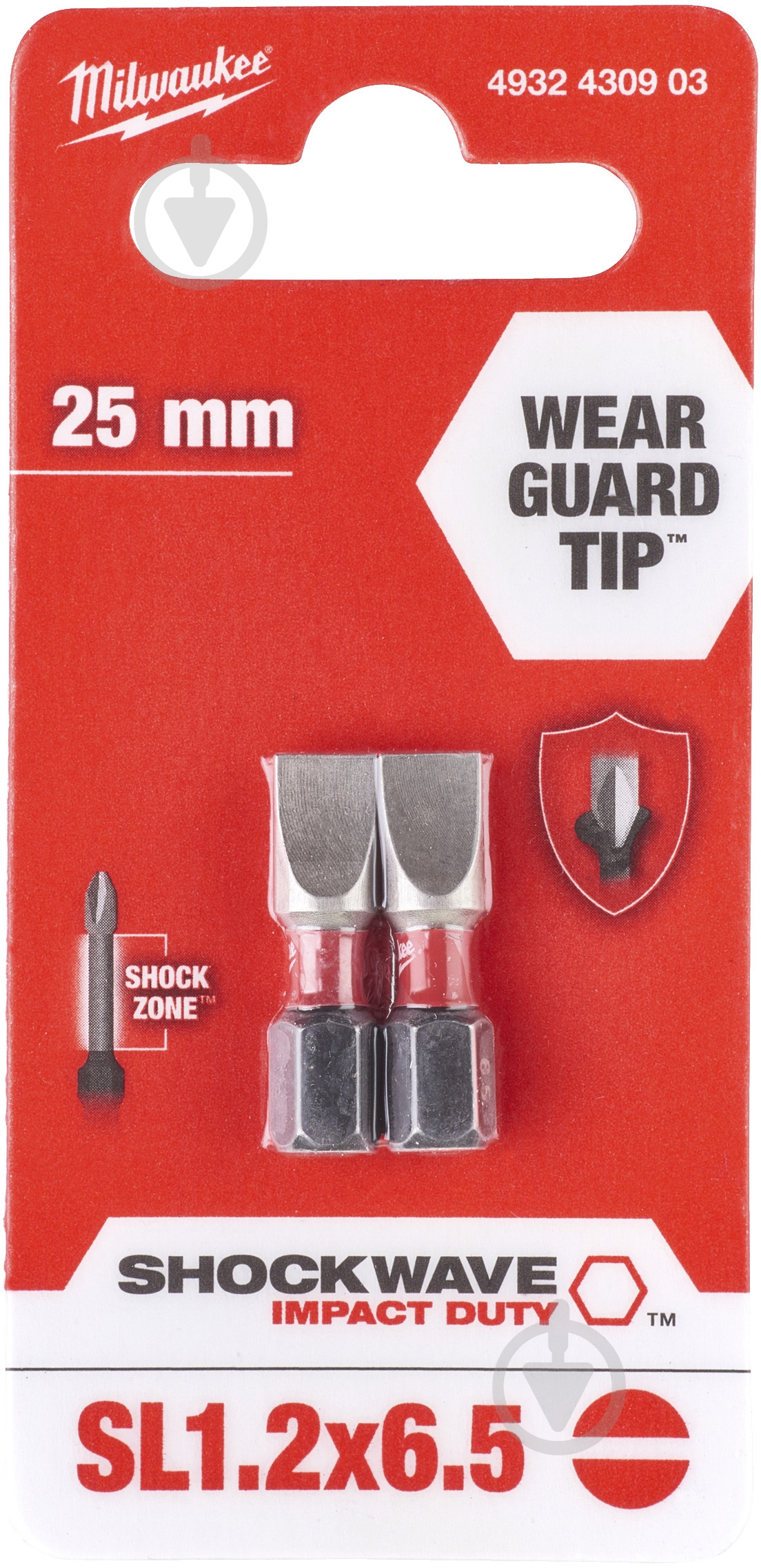 Бита Milwaukee SL6.5 2 шт. 4932430903 - фото 1 Бита Milwaukee SL6.5 2 шт. 4932430903 - фото 1