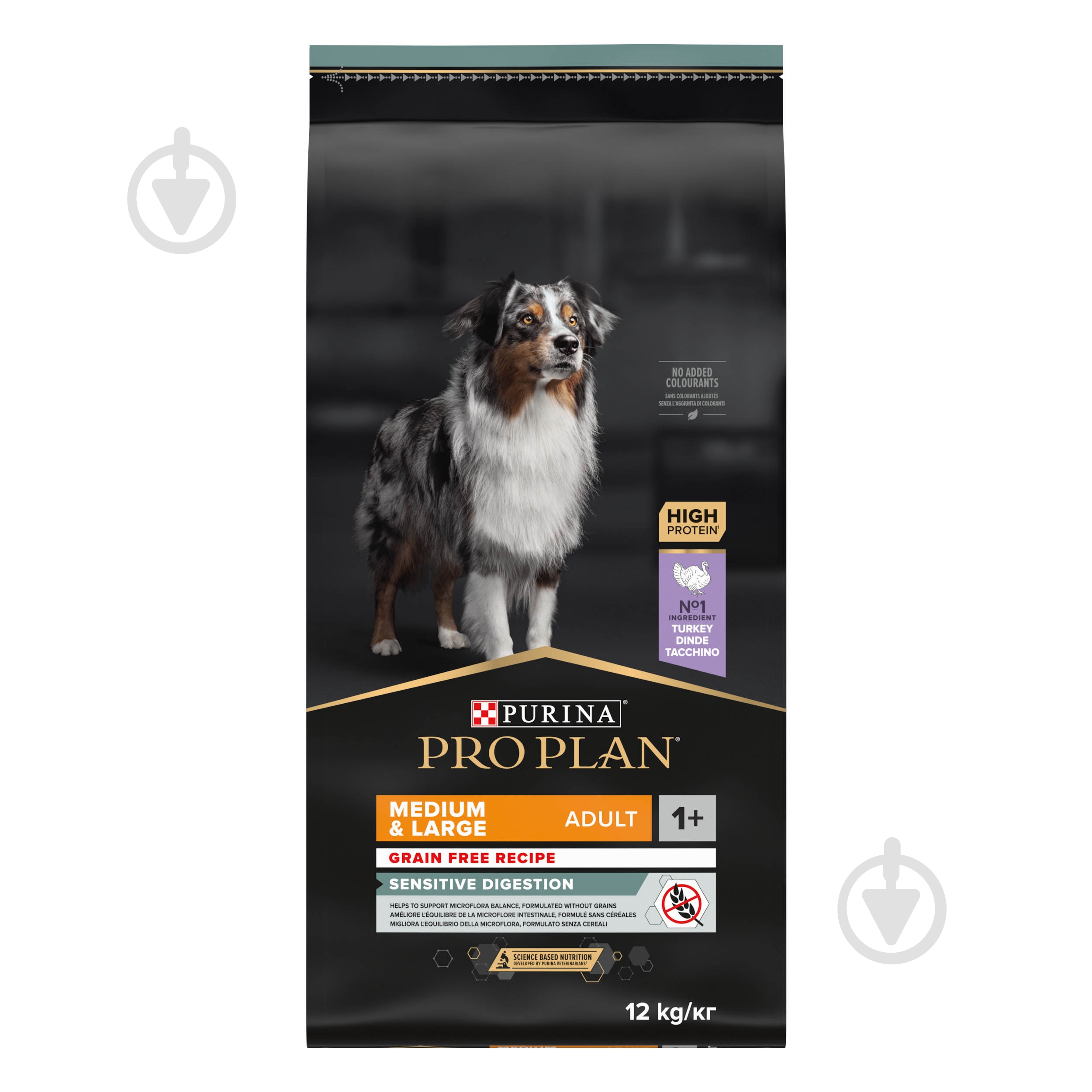 Корм сухий беззерновий ProPlan by Purina Medium & Large Adult 1+ Sensitive Digestion чутливе травлення з індичкою 12 к - фото 1