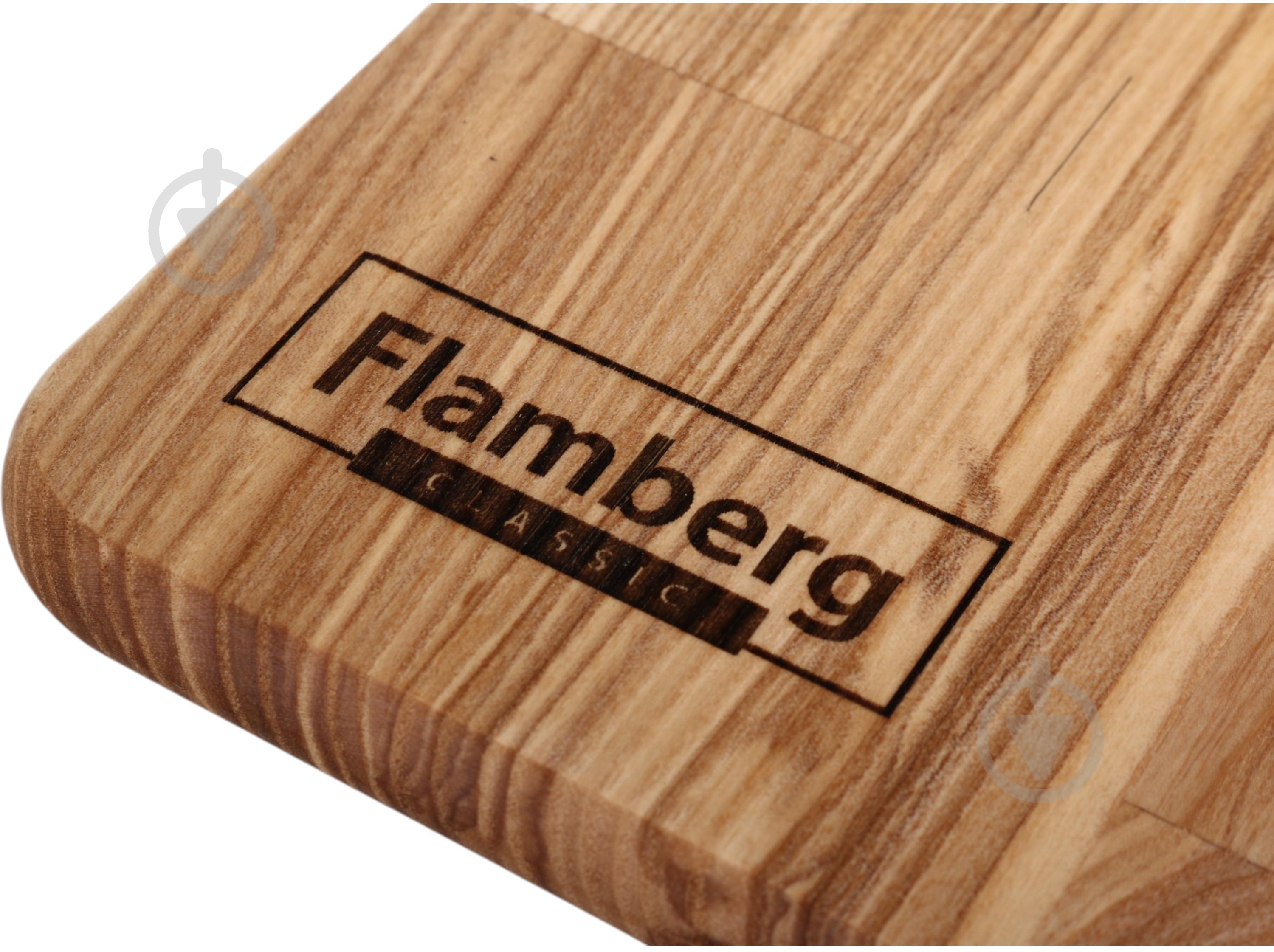 Доска кухонная Flamberg прямоугольная с металлической ручкой 28х19х1,6 см ясень - фото 4