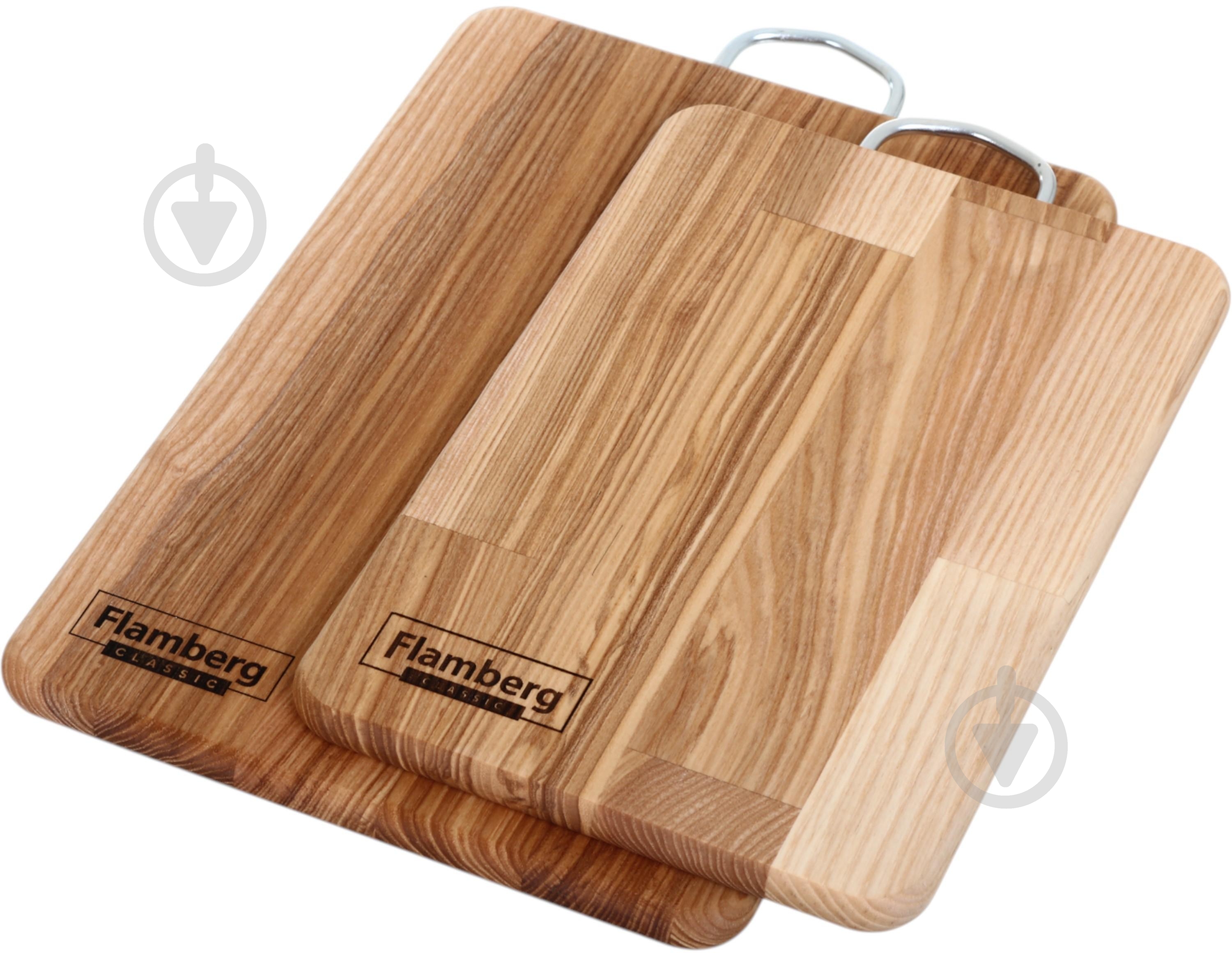 Доска кухонная Flamberg прямоугольная с металлической ручкой 28х19х1,6 см ясень - фото 5