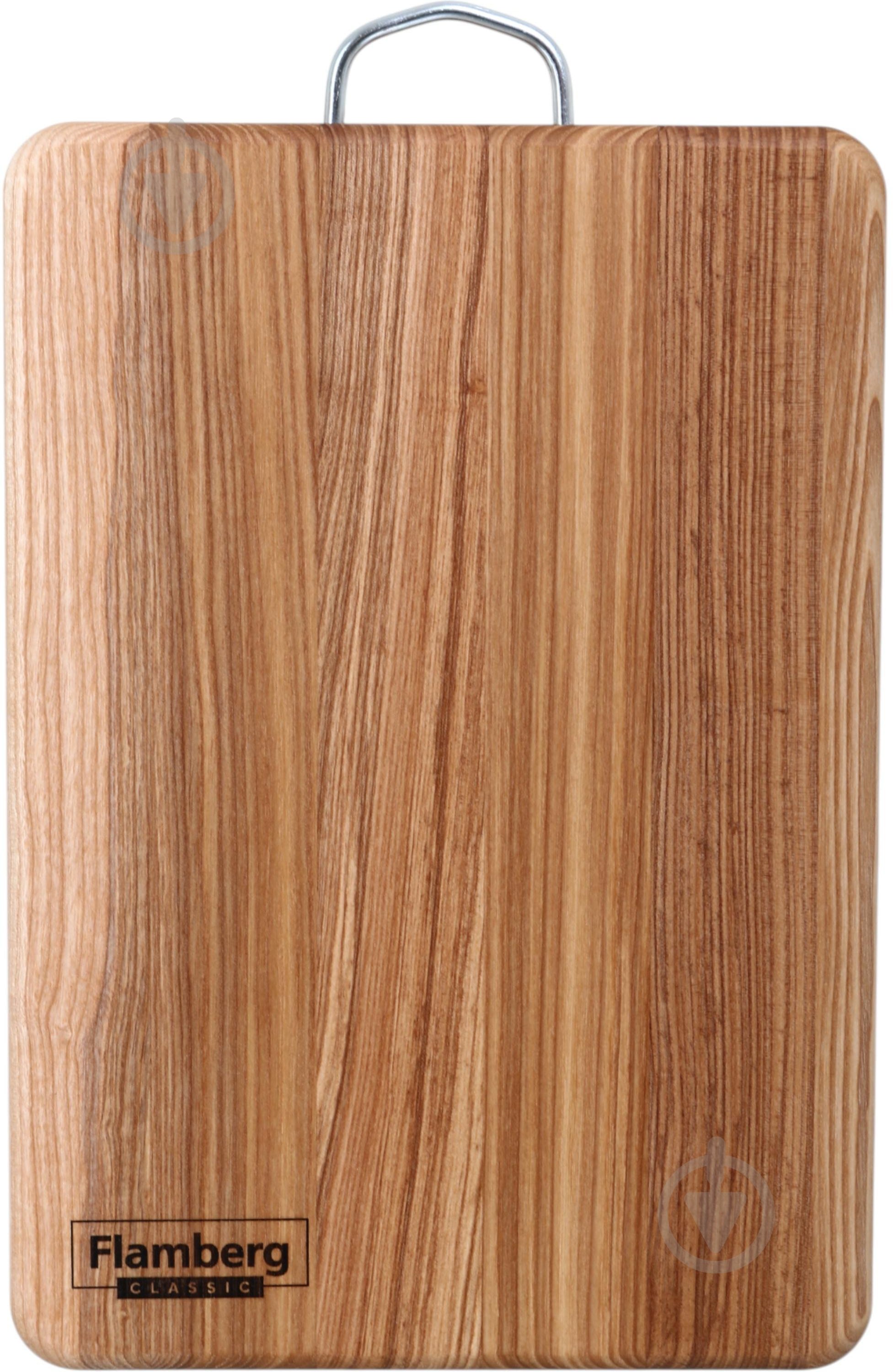 Дошка кухонна Flamberg прямокутна з металевою ручкою 33х23x1,6 см ясен - фото 1 Дошка кухонна Flamberg прямокутна з металевою ручкою 33х23x1,6 см ясен - фото 1