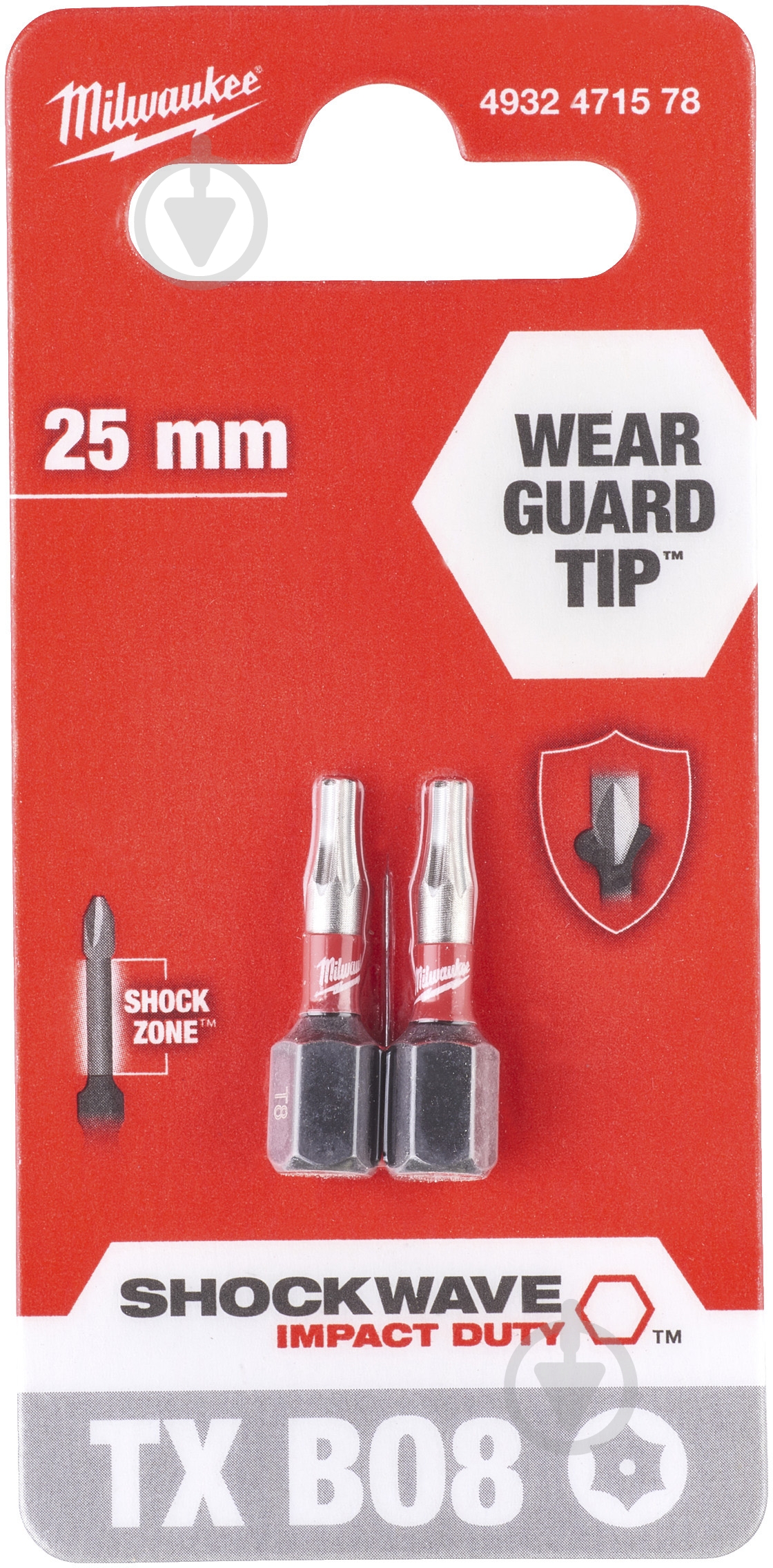 Бита Milwaukee Torx-Pin 2 шт. 4932471578 - фото 1