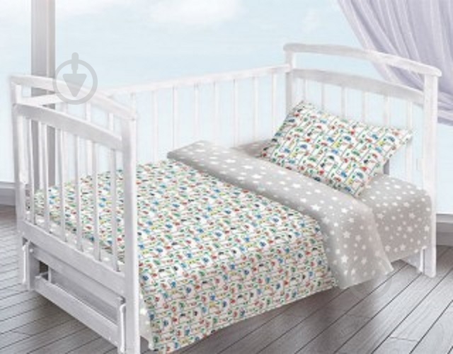 Комплект постельного белья Детский Дорога белый Ecotton - фото 1