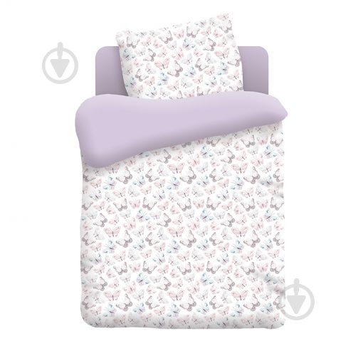 Комплект постельного белья Детский Бабочки белый Ecotton - фото 1 Комплект постельного белья Детский Бабочки белый Ecotton - фото 1