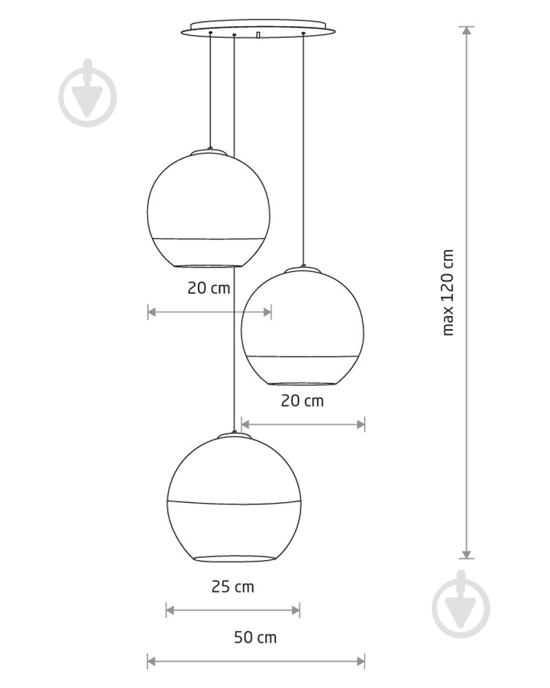 Люстра підвісна Nowodvorski Globe 3x60 Вт E27 хром 7607 - фото 2