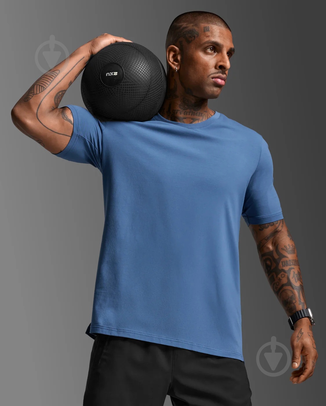 Майка 2XU Motion Cotton Flex Tee MR7427a_IND/IND р.S синий - фото 1
