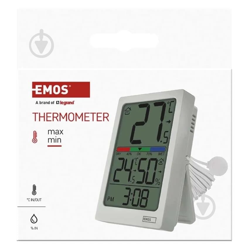 Термометр-гигрометр Emos E0558P с проводным датчиком - фото 13