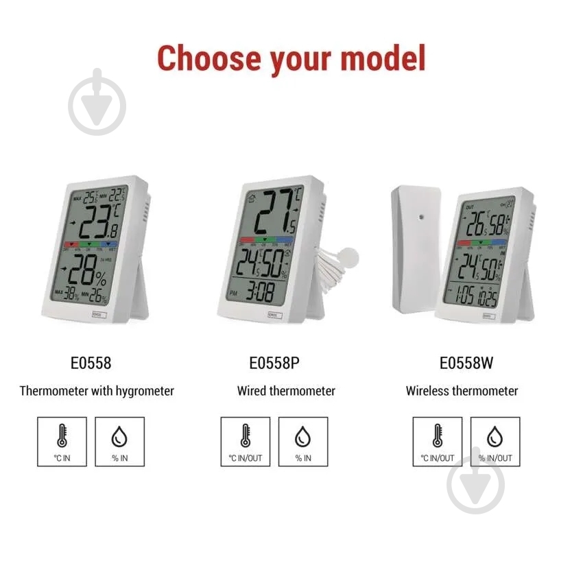 Термометр-гігрометр Emos E0558 цифровий - фото 4 Термометр-гігрометр Emos E0558 цифровий - фото 4