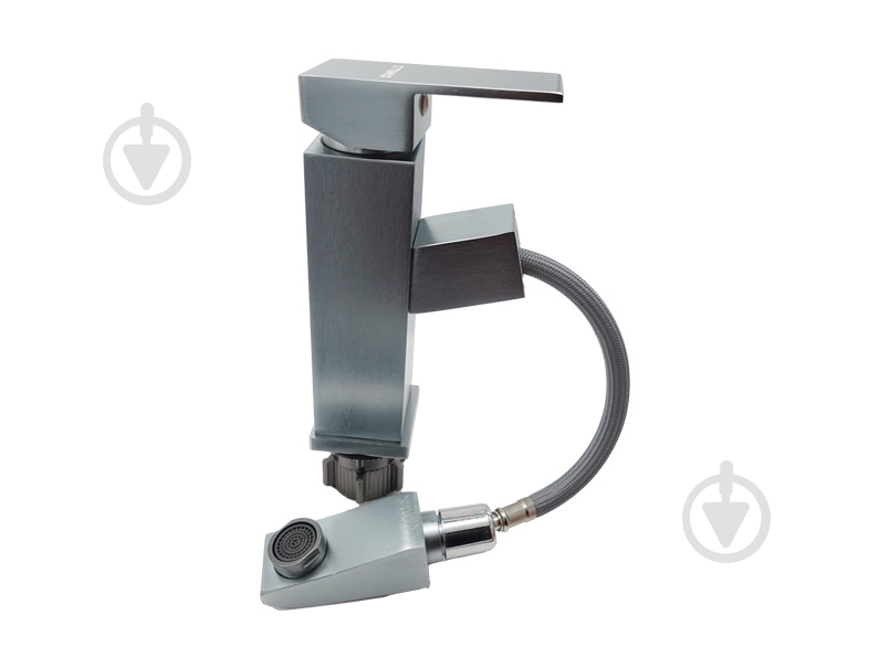 Смеситель для умывальника MILLZ выдвижной излив спецпокрытие серебро MRS-AL-B10 (silver) - фото 2