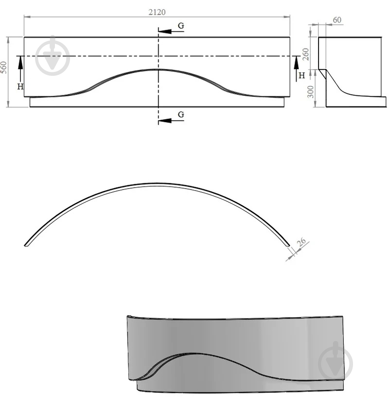 Панель для ванны Koller Pool Tera 150x150 - фото 2