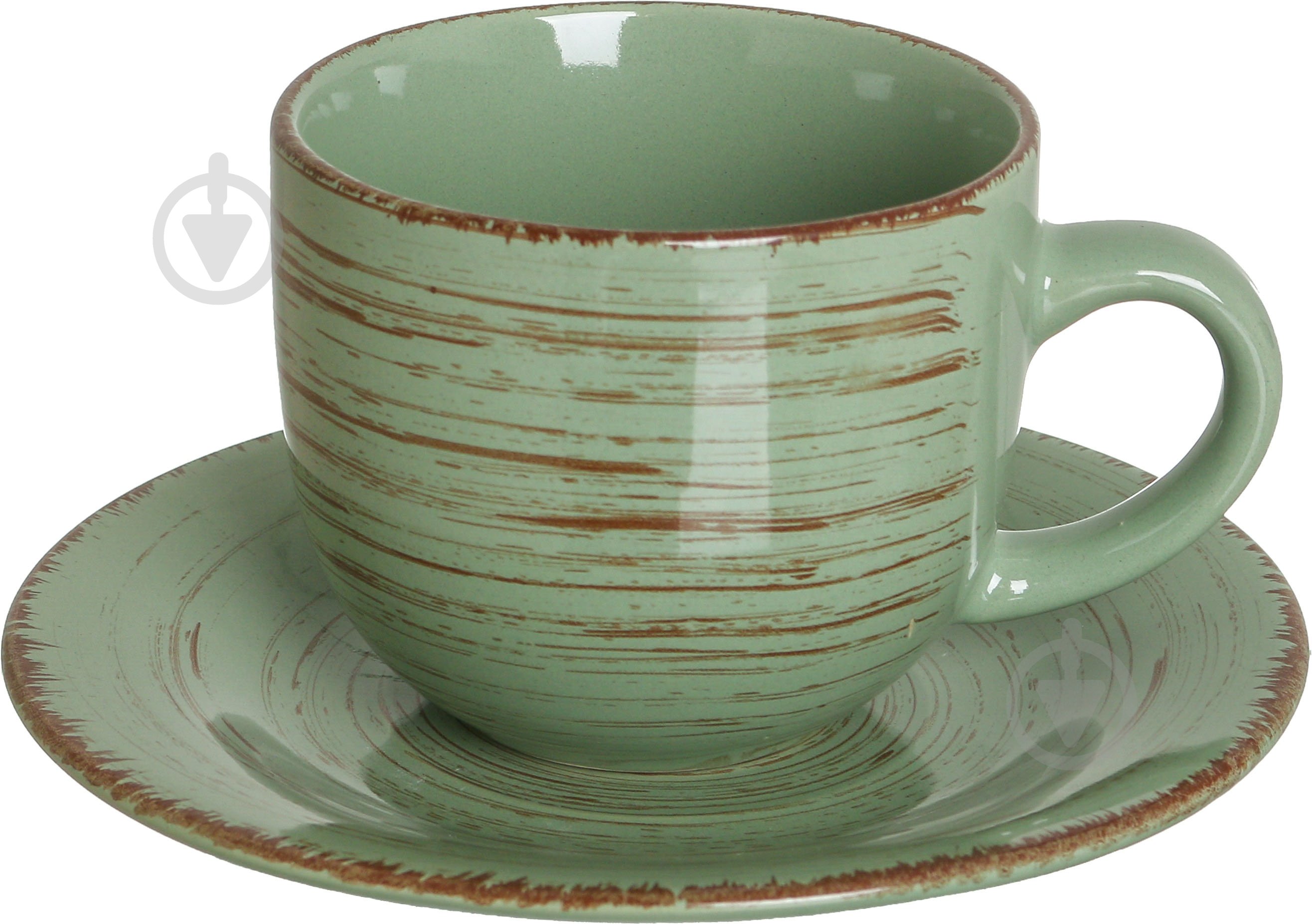 Чашка з блюдцем Bella Vita Antique Green 220 мл - фото 1