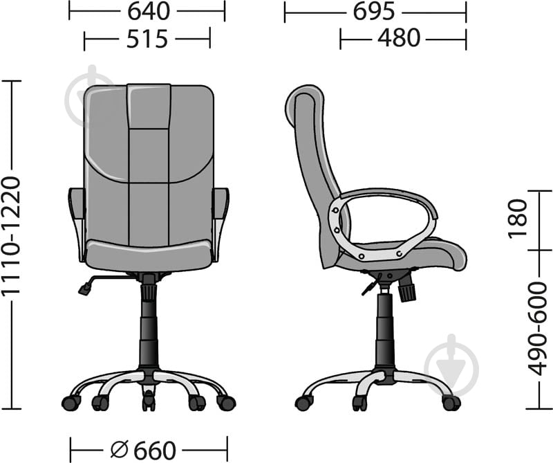 Крісло Nowy Styl Marell TILT CHR68 (CH) ECO-30 чорний - фото 4