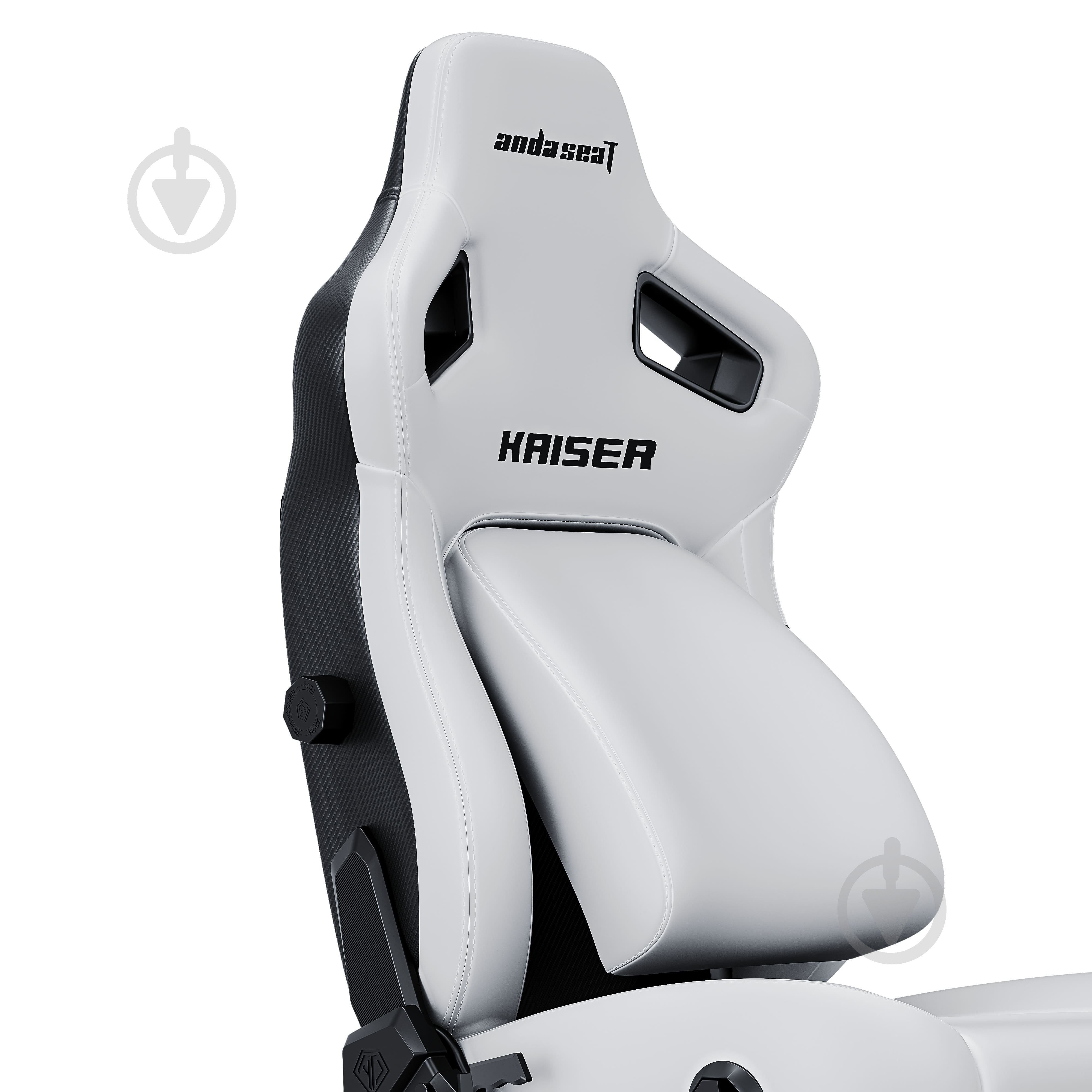 Крісло ігрове Anda Seat Kaiser 4 Size L White Premium PVC білий - фото 4