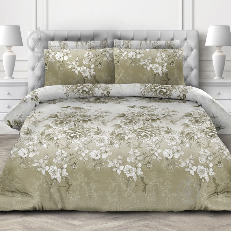 Комплект постельного белья 2.0 Евро Витторио зеленый Ecotton - фото 1 Комплект постельного белья 2.0 Евро Витторио зеленый Ecotton - фото 1