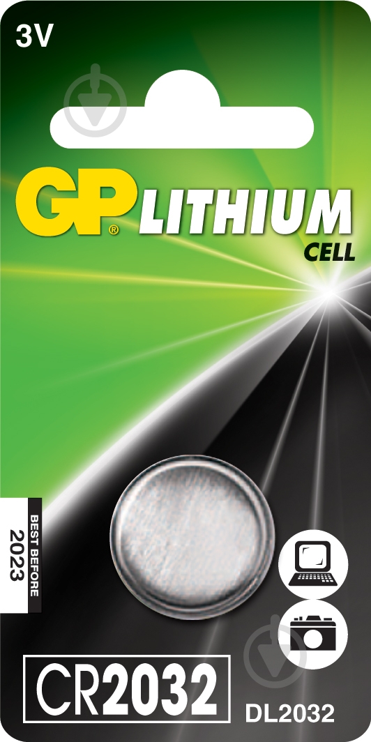 Батарейка GP Lithium Button Cell 3.0V CR2032 1 шт. - фото 1