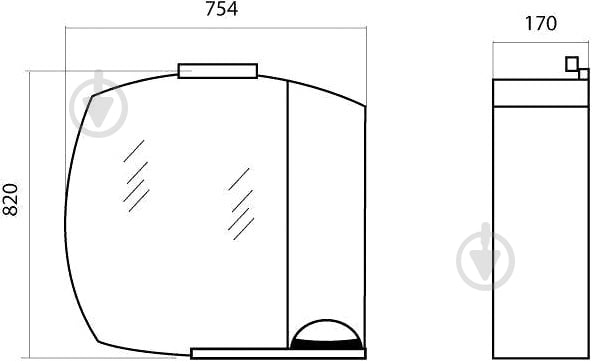 Зеркало со шкафчиком Aqua Rodos Глория 75 R - фото 6