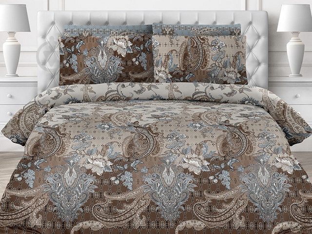Комплект постельного белья 2.0 Евро Гуччи коричневый Ecotton - фото 1 Комплект постельного белья 2.0 Евро Гуччи коричневый Ecotton - фото 1