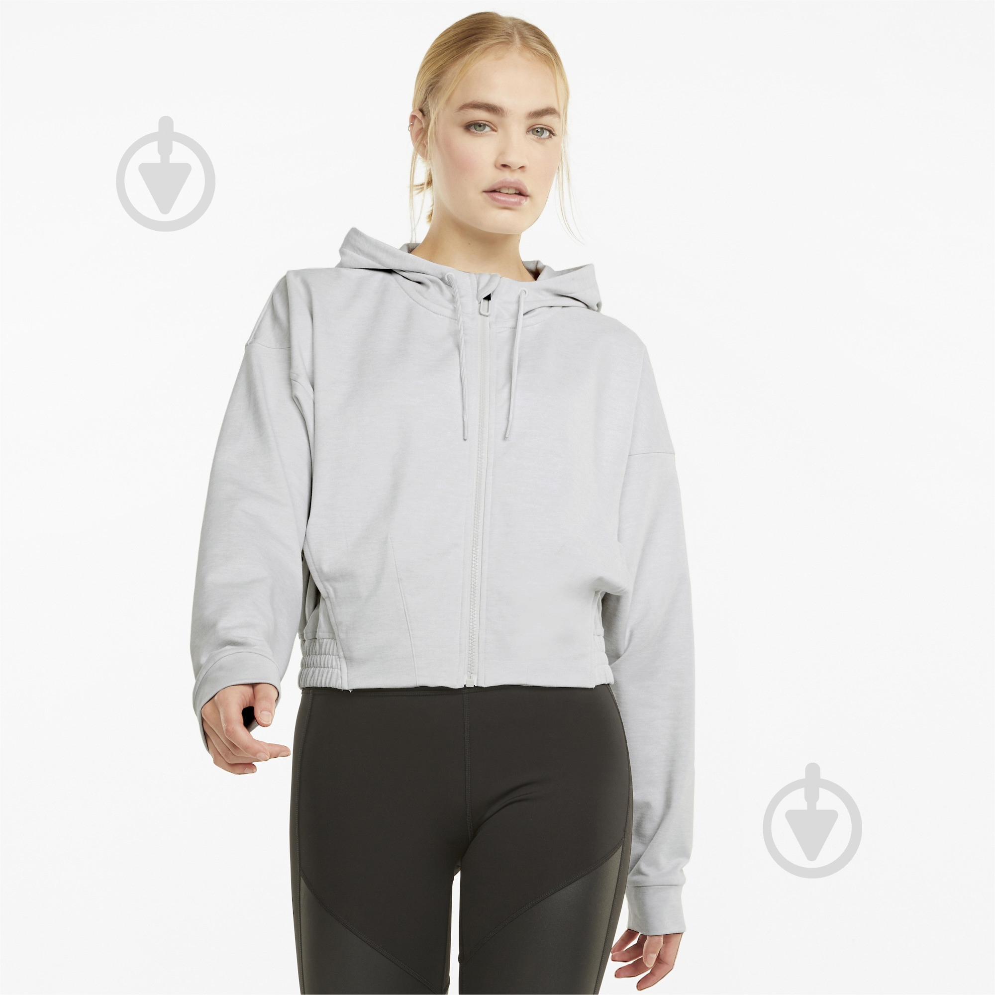 Джемпер Puma TRAIN CLOUDSPUN FZ HOODIE 52105572 р.XS серый - фото 1
