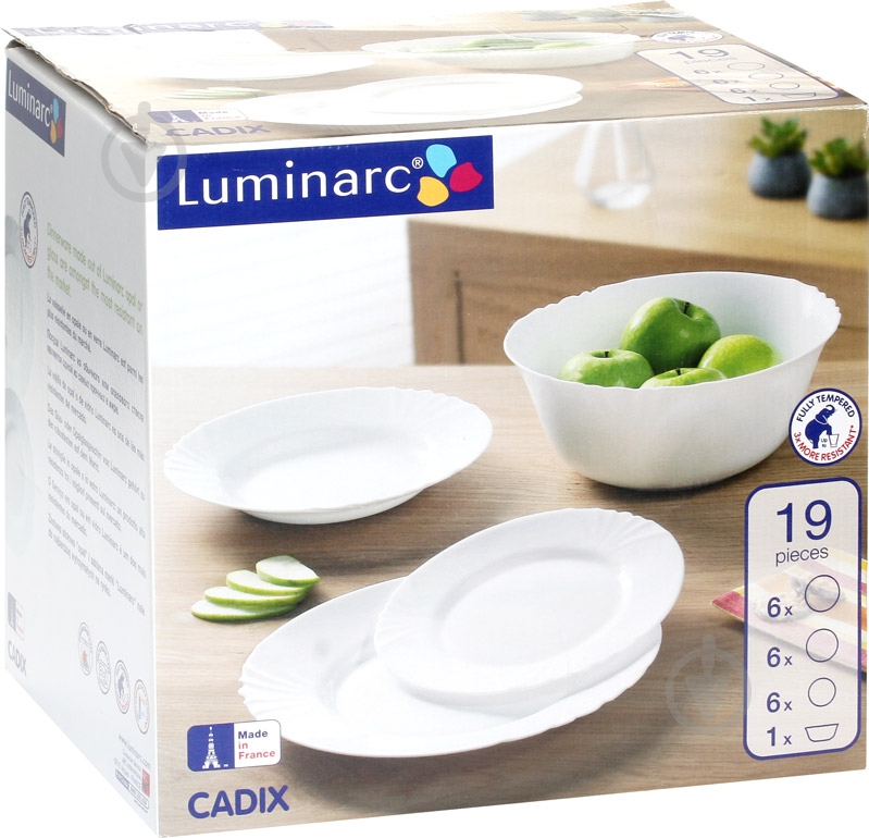 Сервиз столовый Luminarc CADIX 19 предметов на 6 персон L0300 - фото 10 Сервиз столовый Luminarc CADIX 19 предметов на 6 персон L0300 - фото 10