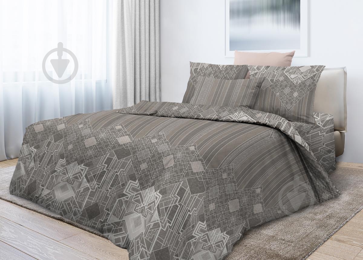 Комплект постельного белья 2.0 Евро Палладиум коричневый Ecotton - фото 1