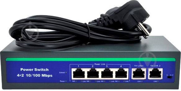 Коммутатор PowerPlant POE0420L 4 канала - фото 1 Коммутатор PowerPlant POE0420L 4 канала - фото 1