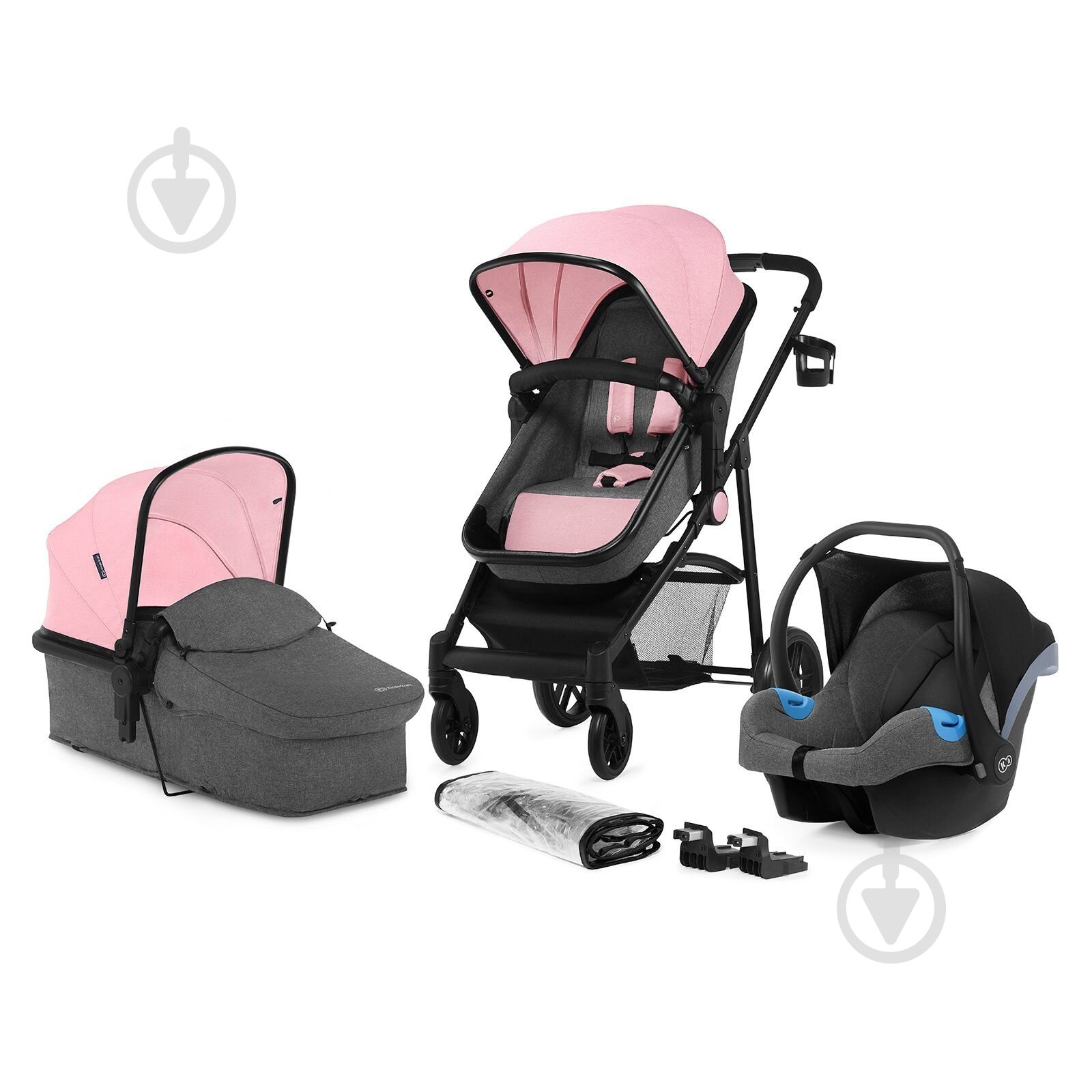 Коляска 3 в 1 Kinderkraft Juli Pink KKWJULIPNK3000 - фото 1