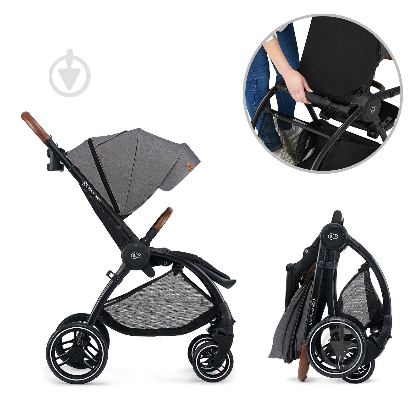 Коляска універсальна 2 в 1 Kinderkraft Evolution Cocoon сіра KKWEVCOGRY2000 - фото 11 Коляска універсальна 2 в 1 Kinderkraft Evolution Cocoon сіра KKWEVCOGRY2000 - фото 11