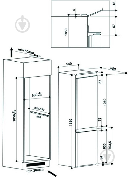 Вбудовуваний холодильник Hotpoint BCB 7525 AA - фото 4