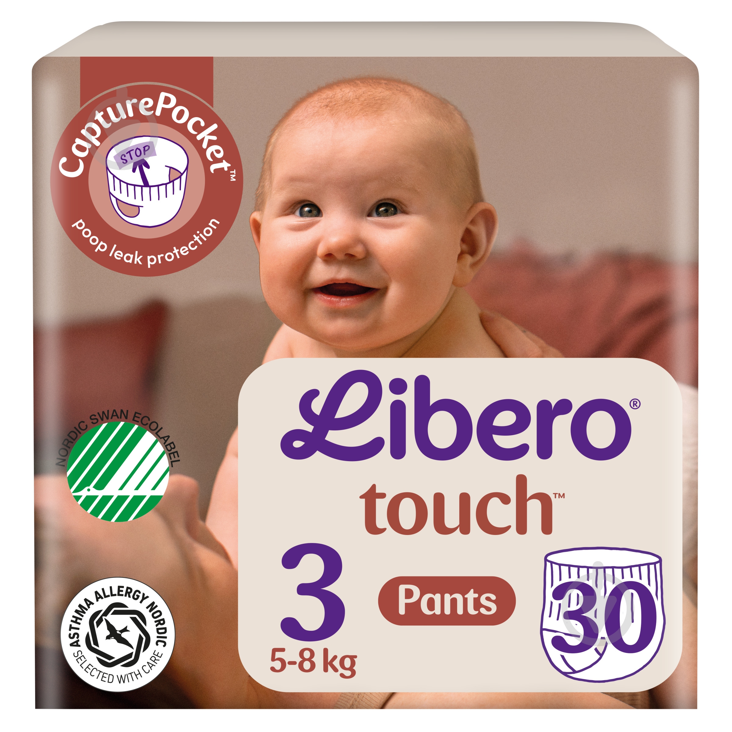 Підгузки-трусики Libero Touch 3 5-8 кг 30 шт. - фото 1
