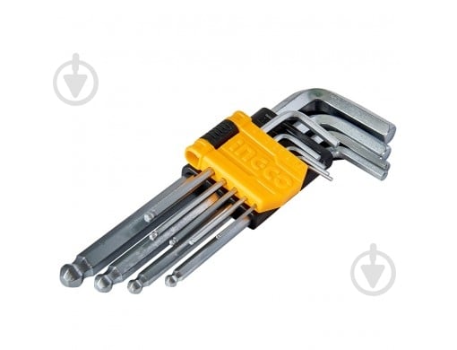 Набір ключів шестигранних INGCO ключів шестигранних із кулькою 9 шт. 1,5–10 мм HHK12091 - фото 3 Набір ключів шестигранних INGCO ключів шестигранних із кулькою 9 шт. 1,5–10 мм HHK12091 - фото 3