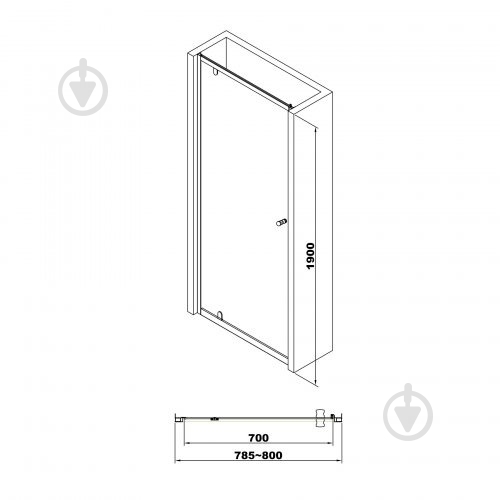 Душові двері Imprese розпашні 80х190 8019080 - фото 7