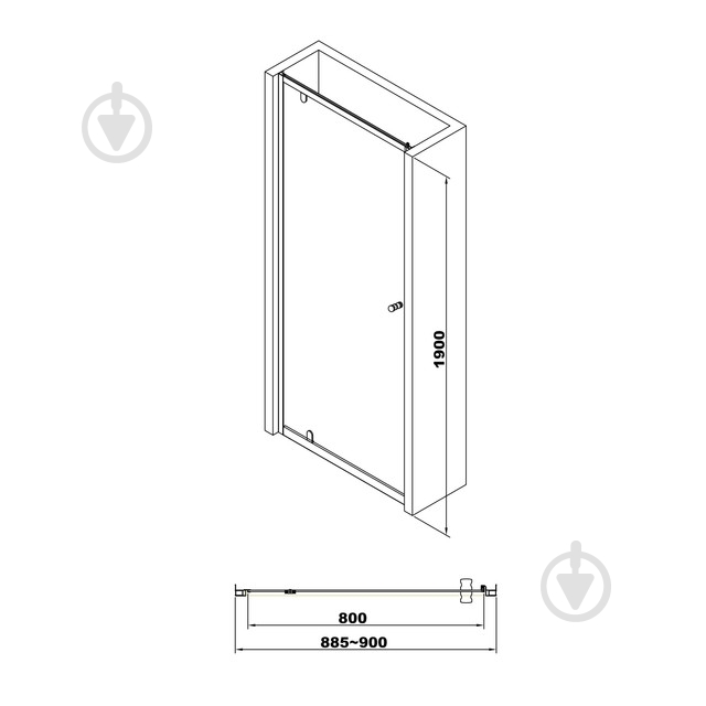 Душові двері Imprese розпашні 80х190 8019080 - фото 2