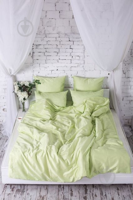 Комплект постельного белья 2.0 Евро Shadom Lime салатовый Ecotton - фото 1