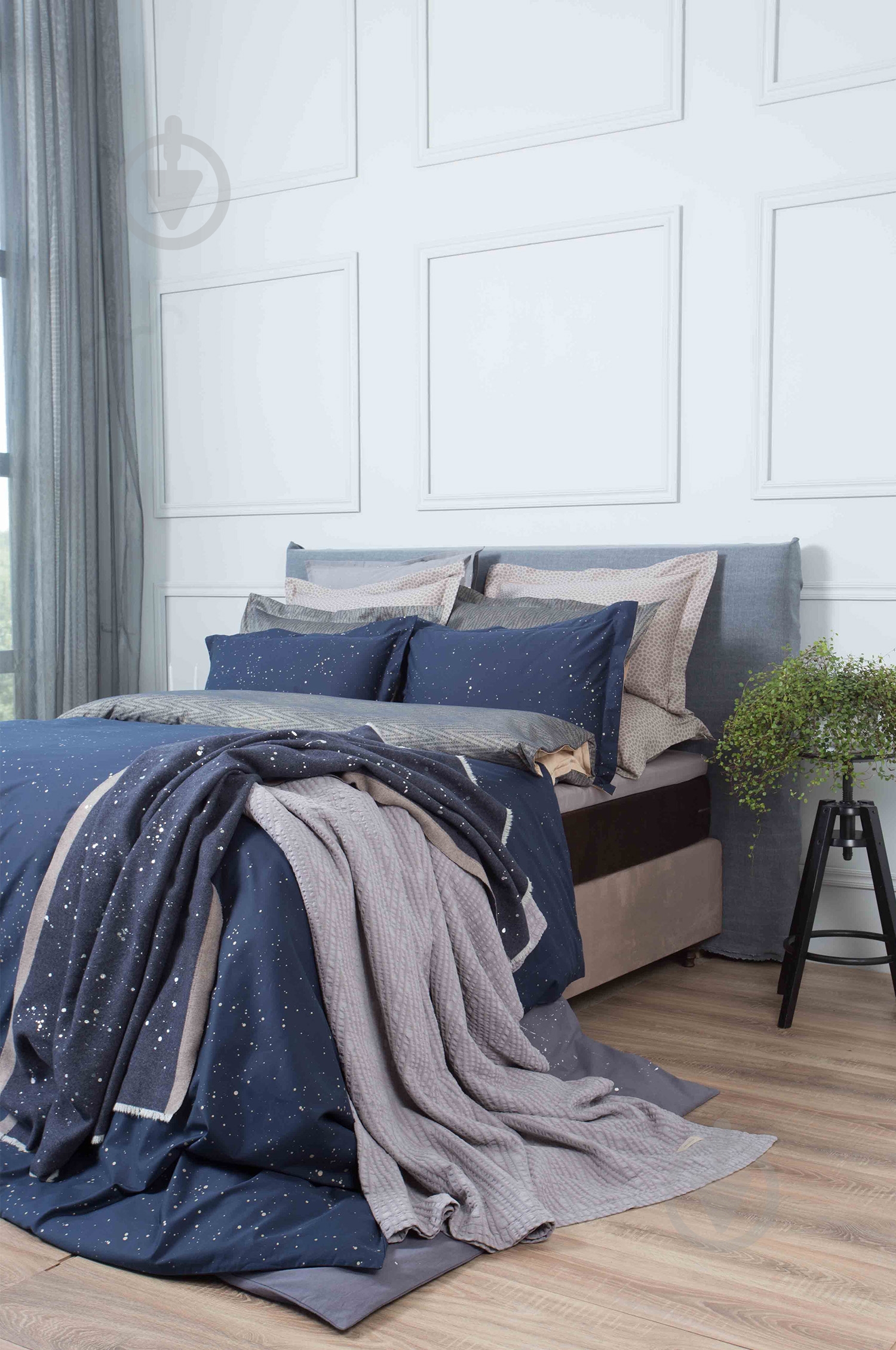 Комплект постельного белья Cosmos Dark 2.0 синий Decoflux - фото 1