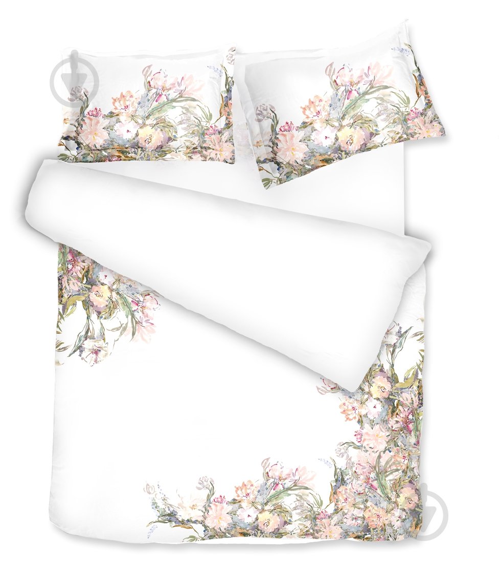 Комплект постельного белья Floral Sense семейный белый с розовым Decoflux - фото 5