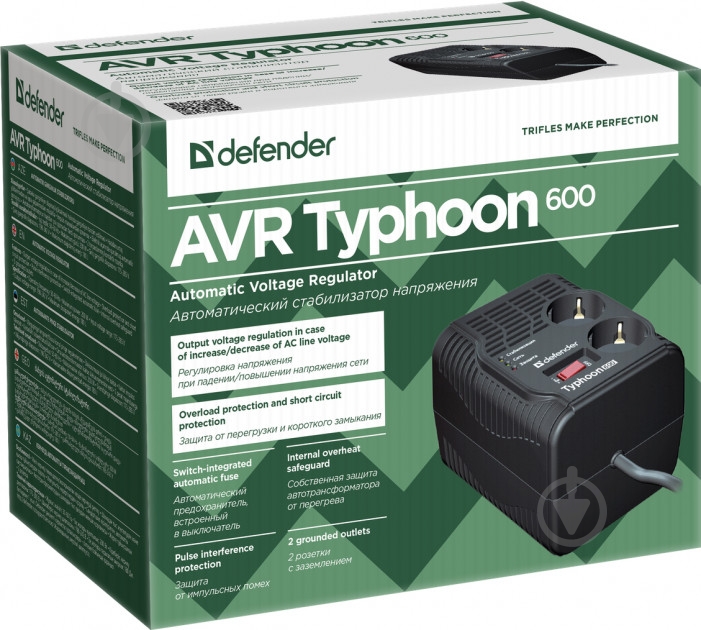 Источник бесперебойного питания (ИБП) Defender AVR Typhoon 600 99032 - фото 2 Источник бесперебойного питания (ИБП) Defender AVR Typhoon 600 99032 - фото 2