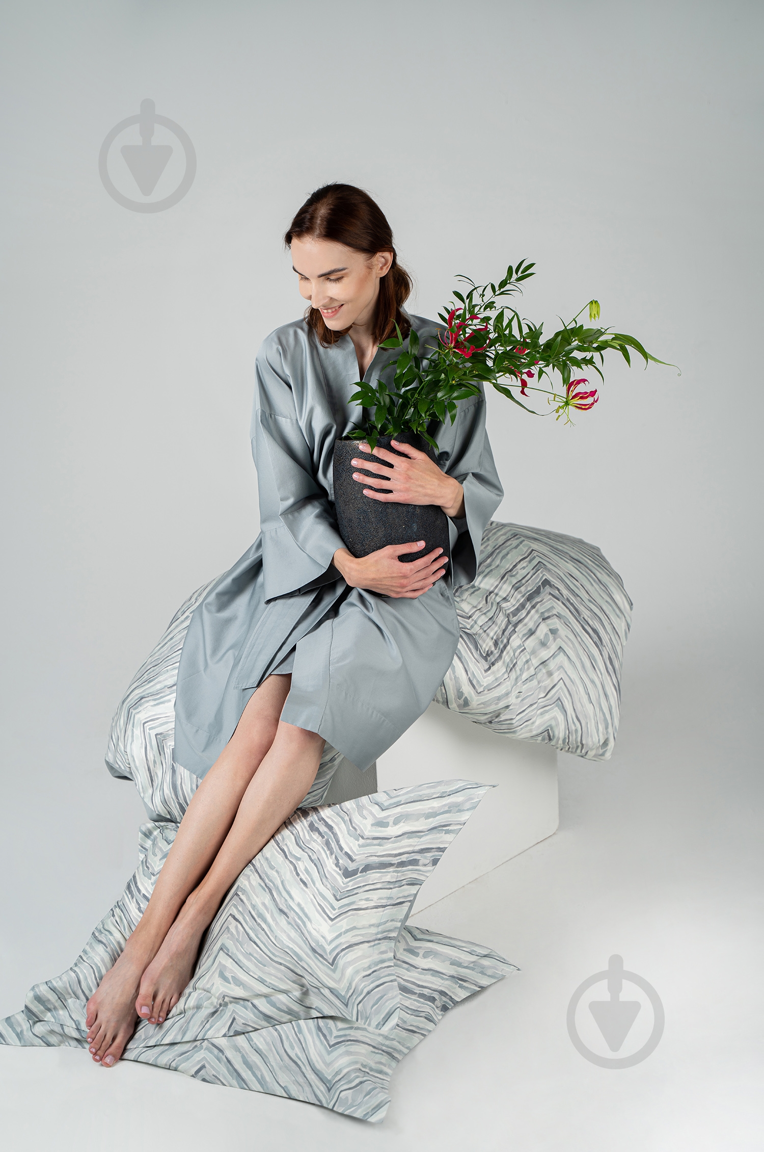 Комплект постельного белья Novel Dunes семейный голубой с рисунком Decoflux - фото 6 Комплект постельного белья Novel Dunes семейный голубой с рисунком Decoflux - фото 6