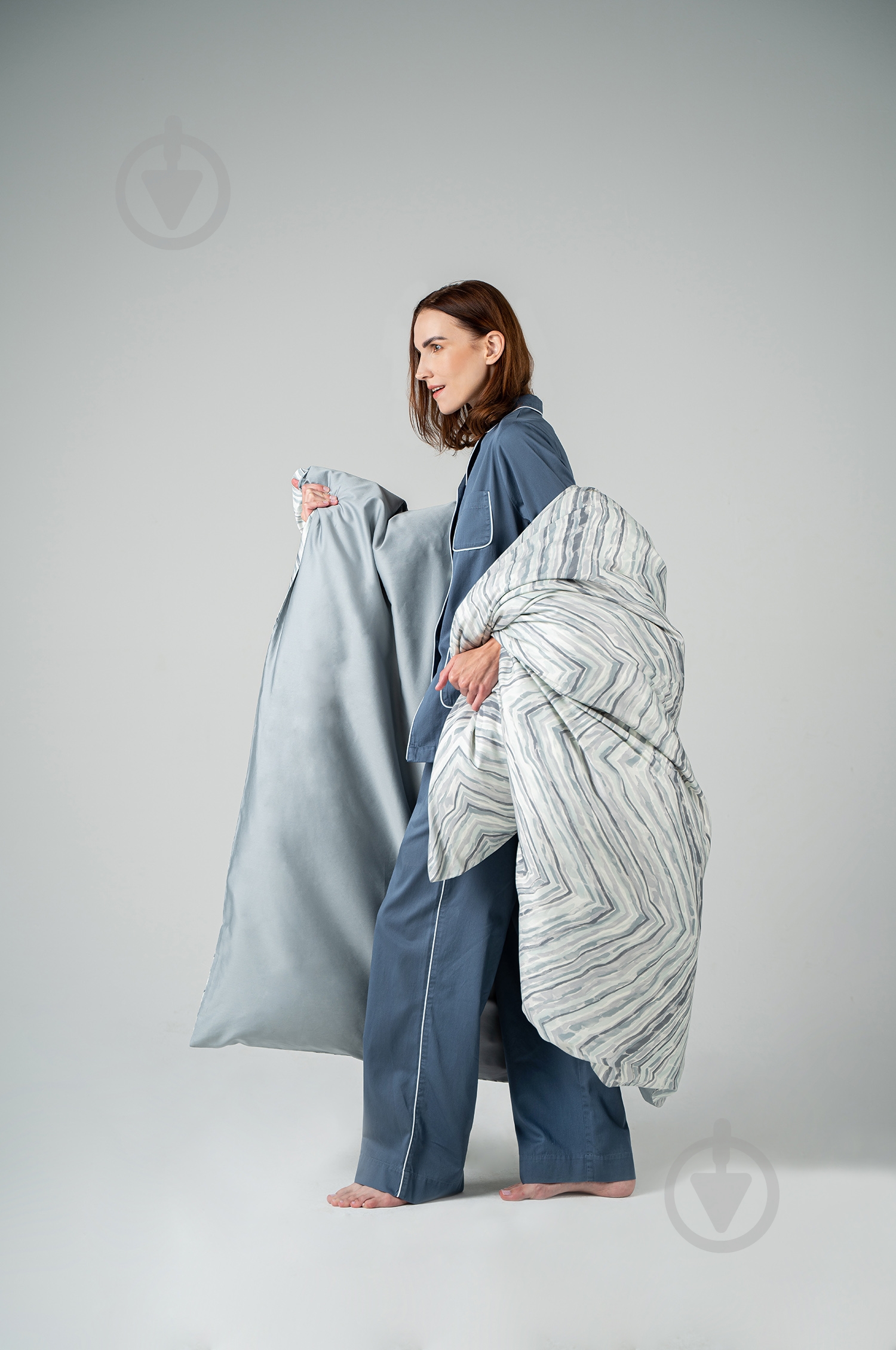 Комплект постельного белья Novel Dunes семейный голубой с рисунком Decoflux - фото 4 Комплект постельного белья Novel Dunes семейный голубой с рисунком Decoflux - фото 4