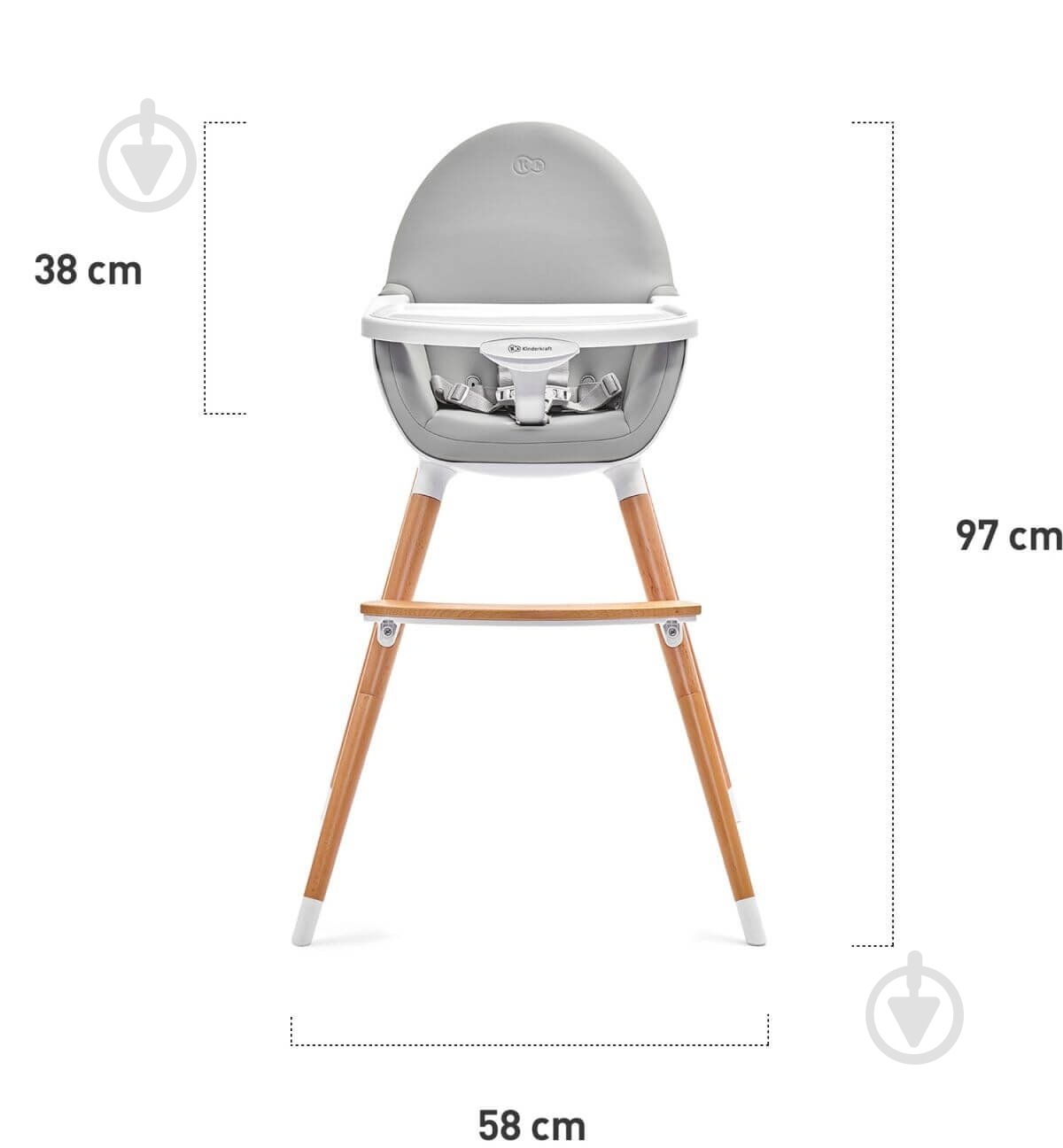 Стільчик для годування Kinderkraft Fini Gray Leg - фото 9