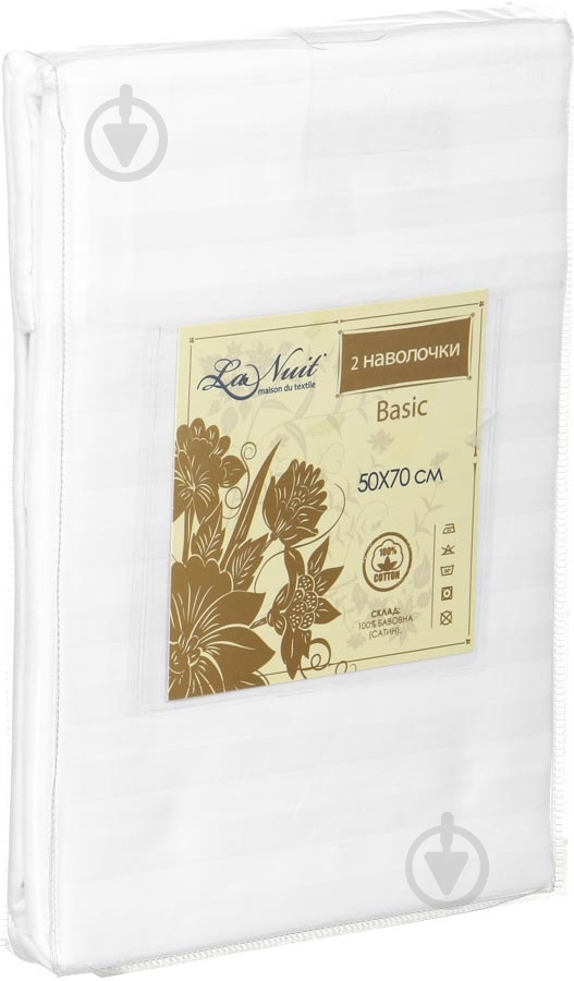Наволочка Basic Stripe 2 шт 50х70 см білий La Nuit - фото 3