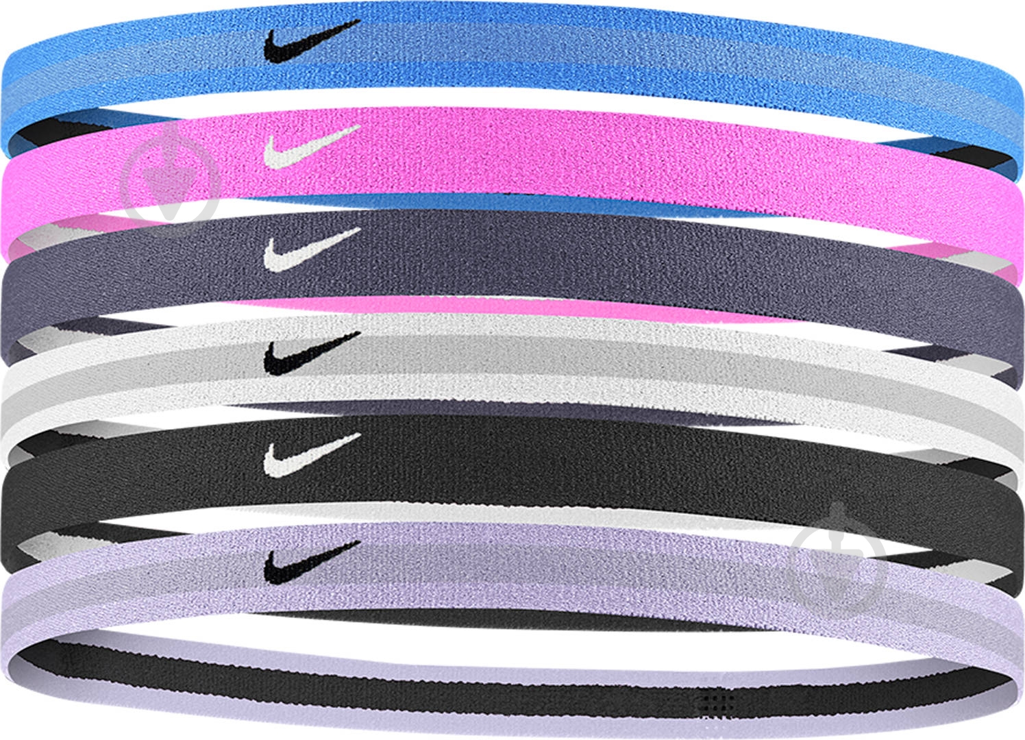 Пов'язка Nike HEADBANDS 6PK 2.0 N.000.2684.493 р.OSFM різнокольоровий - фото 1
