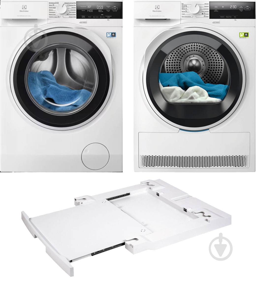 Стиральная машина Electrolux EW7F3414U + сушильная машина EW7D394UU + соединительная планка E1WYHSK4 - фото 1