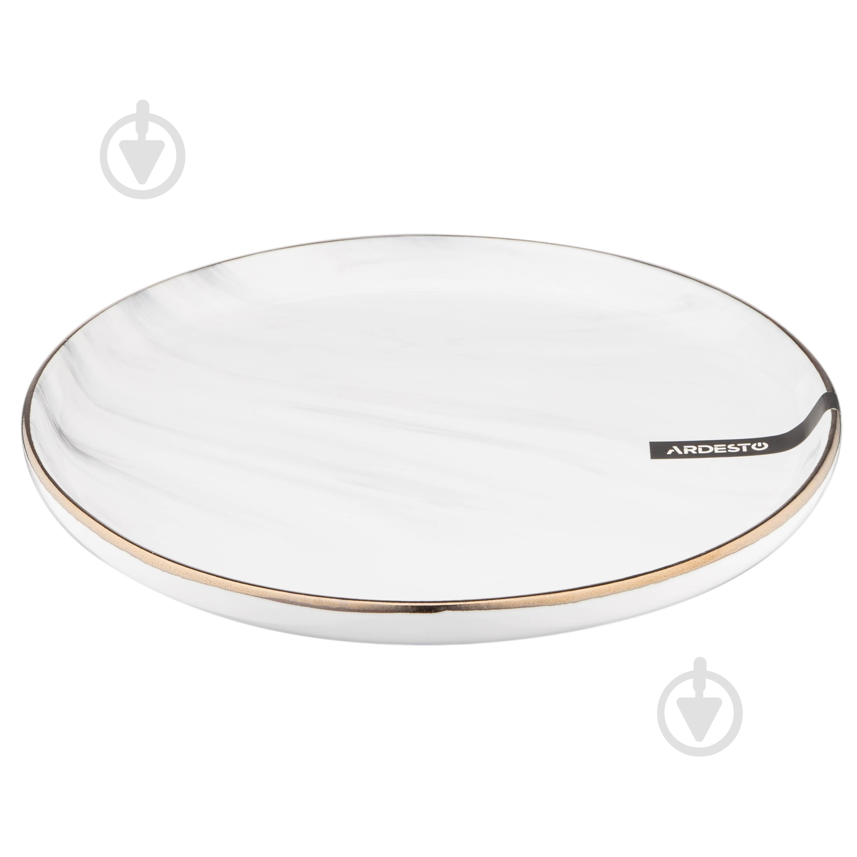 Тарілка десертна Ardesto Marmo 19 см біла AR2919MRW - фото 2