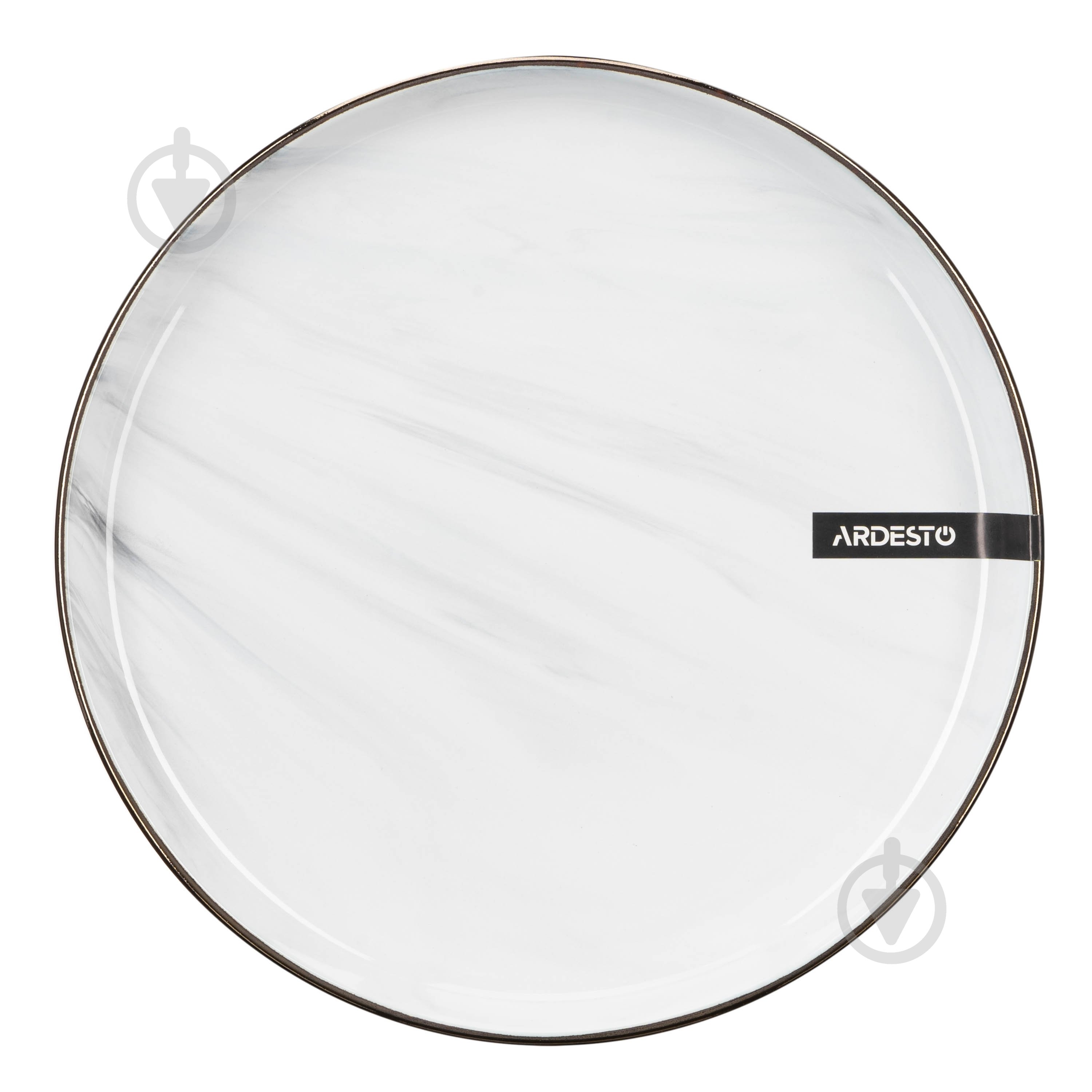 Тарілка десертна Ardesto Marmo 19 см біла AR2919MRW - фото 1