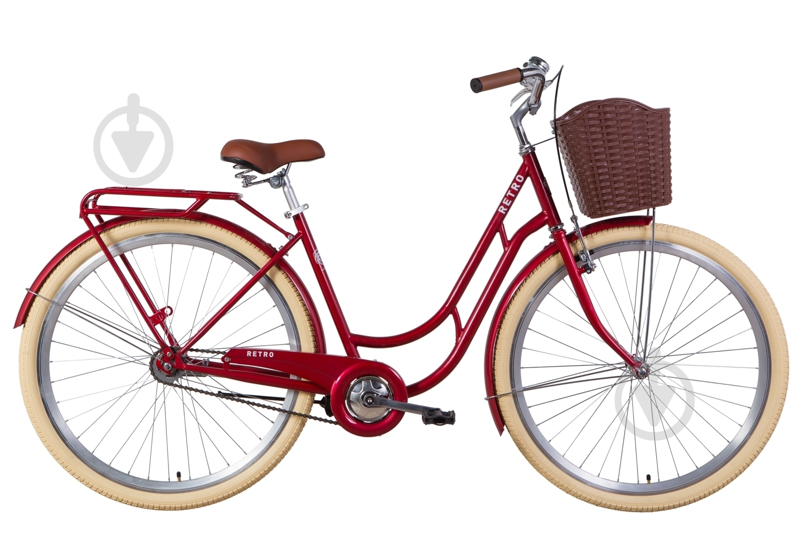 Велосипед Dorozhnik 28" 19"(48 см) RETRO OPS-D-28-221 рубиновый - фото 1
