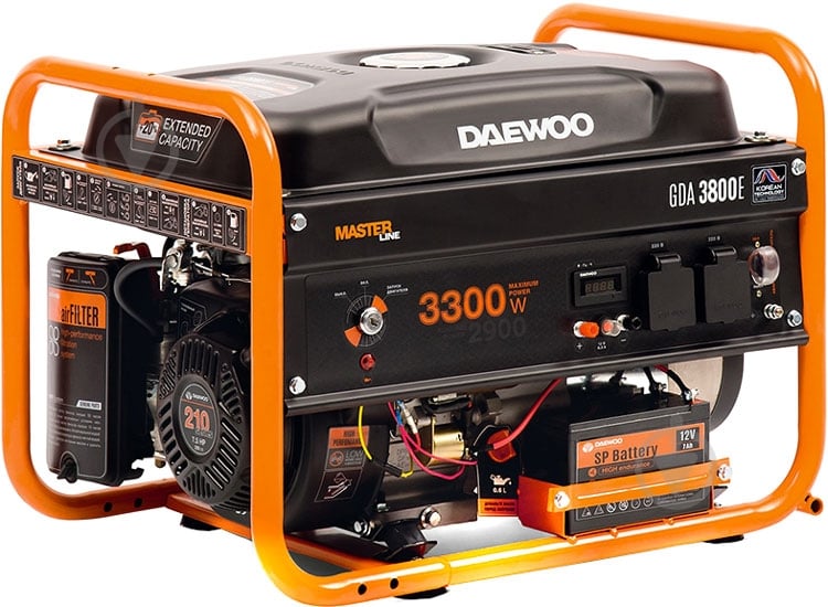 Генератор бензиновый Daewoo 2,9 кВт / 3,3 кВт 220 В GDA 3800 - фото 1