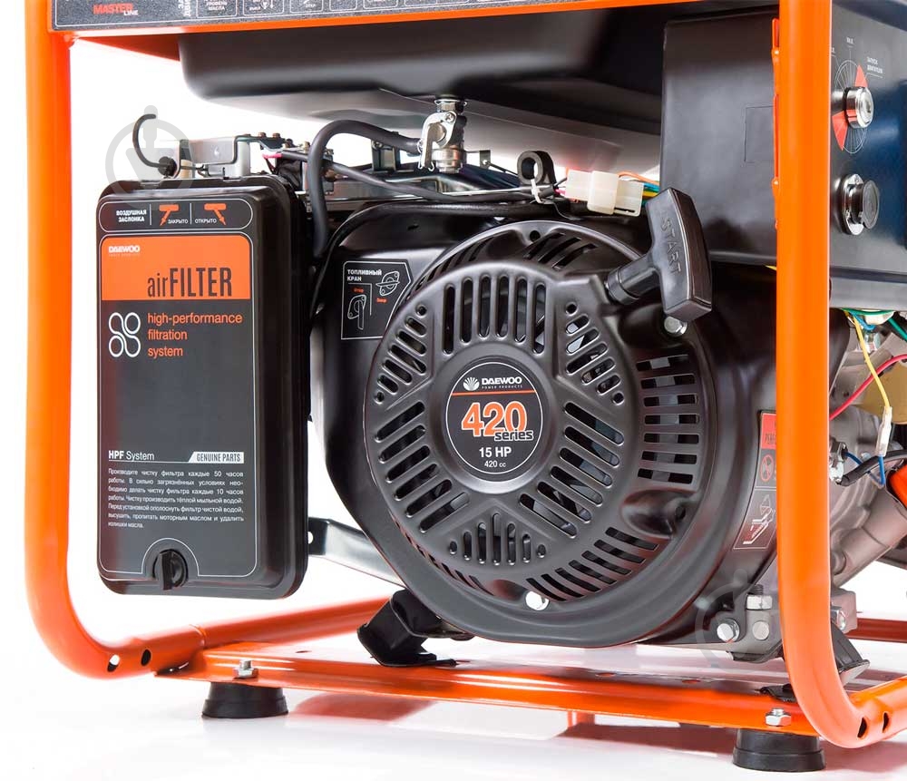 Генератор бензиновий Daewoo 6 кВт / 6,5 кВт 380 В GDA 7500DPE-3 - фото 4