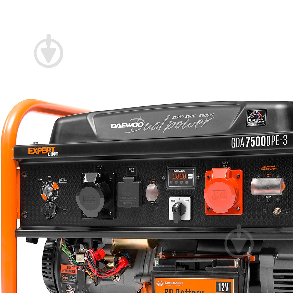 Генератор бензиновий Daewoo 6 кВт / 6,5 кВт 380 В GDA 7500DPE-3 - фото 2
