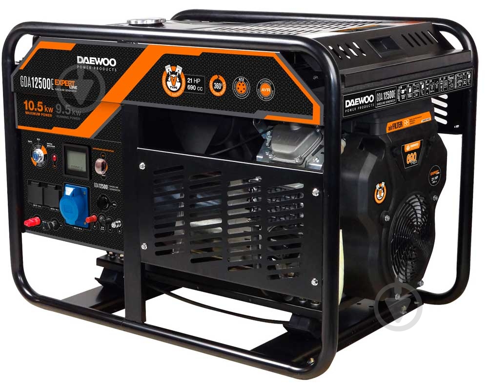 Генератор бензиновый Daewoo 9,5 кВт / 10,5 кВт 220 В GDA 12500E - фото 1